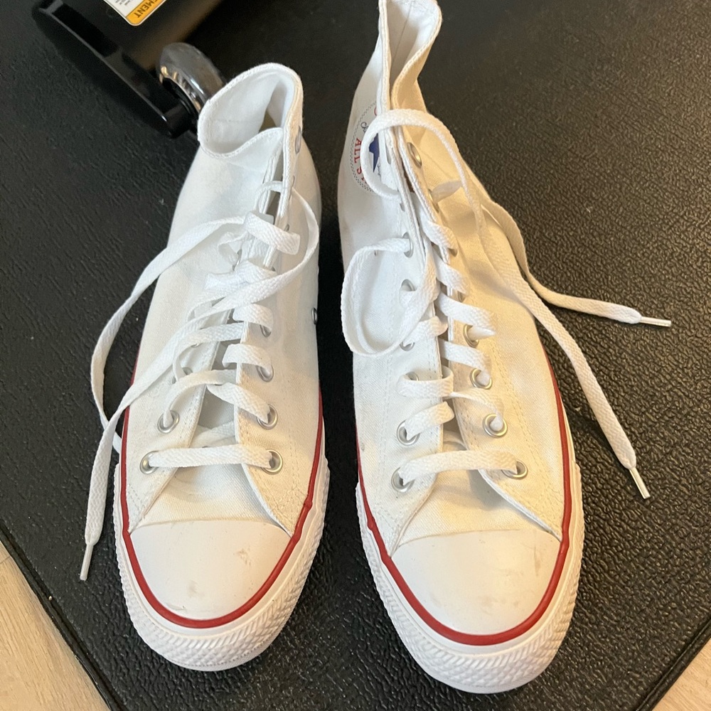 White converse high tops size 11 barely worn